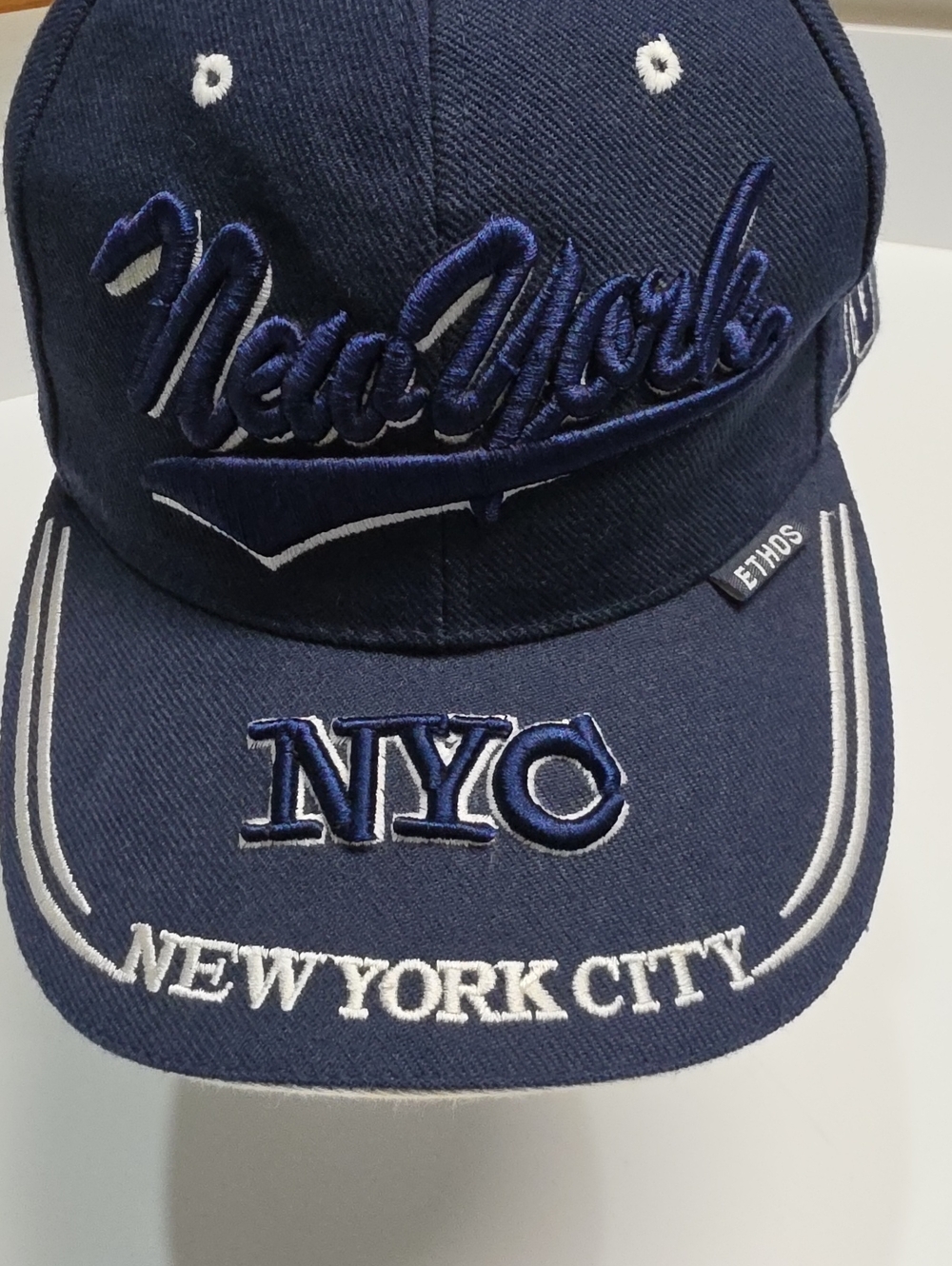 KB Ethos New York City Embroidered Baseball Cap Hat - Navy Blue - Unisex